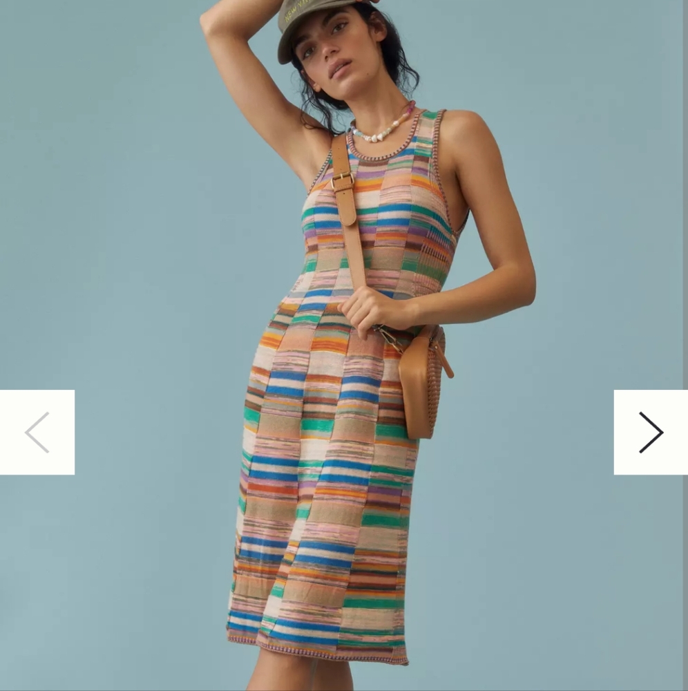 Anthropologie Multicolor Striped Midi Dress